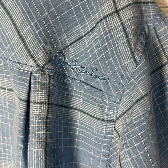 Quiksilver Waterman Collection Blue Plaid Shirt size XL Short Sleeve - Picture 5 of 11